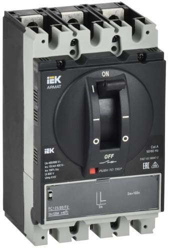 ARMAT Авт. выкл. лит. корпус 3P A 150кА 80А э/м рег. IEK | код AR-MCCB-3A-150-0080A-MTUC | IEK