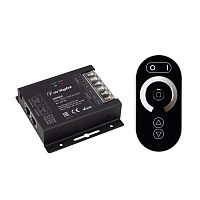 Диммер ARL-OVAL-DIM Black (12-24V, 3x10A, ПДУ Овал, RF, RJ45) (ARL, IP20 Металл, 3 года) | код 27156 | Arlight