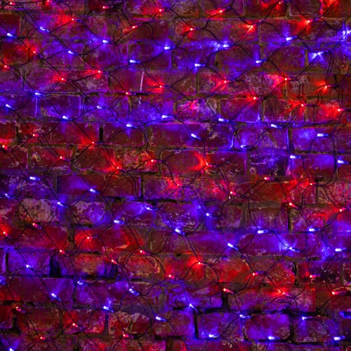 Гирлянда Сеть 2,5х2,5м, черный ПВХ, 432 LED Красные/Синие | код 215-033 | NEON-NIGHT