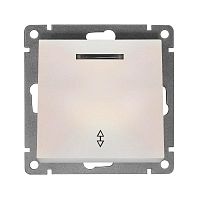 Переключатель проходной 1-кл. СП Афина 10А IP20 с подсветкой механизм жемчуг | код A0125-OBr | Universal