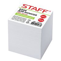 Блок для записей STAFF, проклеенный, куб 8х8 см,1000 листов, белый, белизна 90-92%, 120382 | код 120382 | STAFF