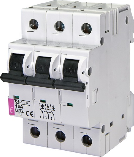 Ограничитель тока OSP-6 16A 3p (6kA) | код 002185032 | ETI