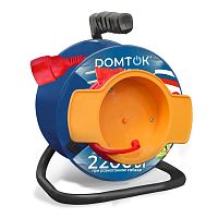 Удлинитель на катушке 1х50м без заземл. 10А IP20 2.2кВт с выносн. розеткой ПВС 2х1 DOMTOK 2430