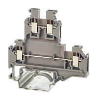 Клемма двухуровневая винтовой зажим 4 точки подключения 2.5кв.мм сер. | код KRUKB-3 | DKC