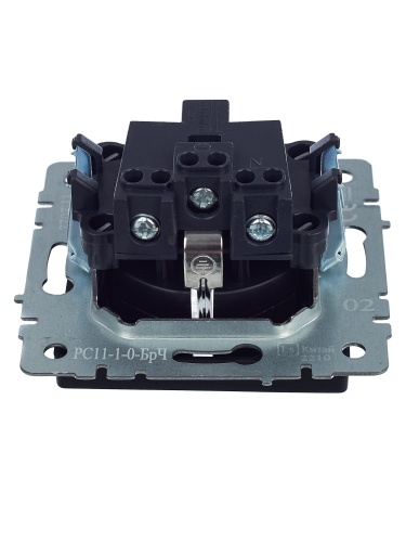 BRITE Розетка 1-местная с заземлением без защитных шторок 16А РС11-1-0-БрЧ черный | код BR-R11-16-K02 | IEK фото 4