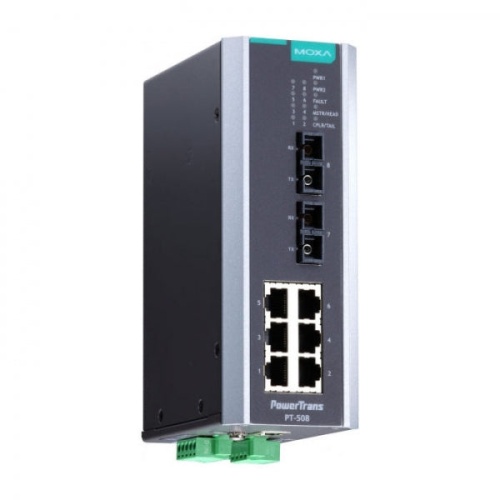 Коммутатор PT-508-MM-SC-24 IEC 61850-3 Ethernet switch, 6 x 10/100BaseT(X), 2 x 100BaseFX MM, SC, 1 x 24 VDC, t:-40/+85C | код 00-06062841 | MOXA