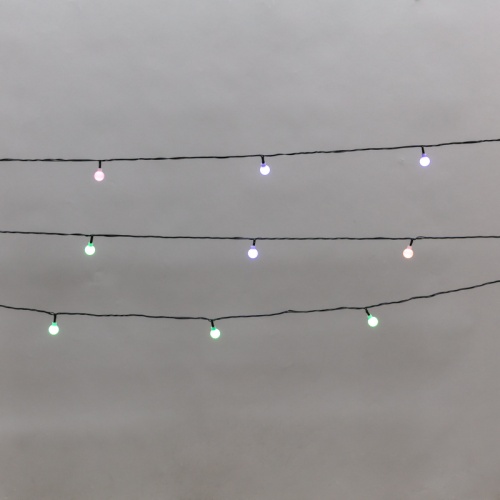 Гирлянда светодиодная Шарики 5м, 20LED, IP20, зеленый провод, свечение мульти (RG/RB), мигание, 230В NEON-NIGHT | код 304-023 | NEON-NIGHT