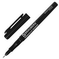 Маркер перманентный BRAUBERG Super Slim , ЧЕРНЫЙ, тонкий металлический наконечник, 0,8 мм, 151632 | код 151632 | BRAUBERG