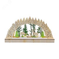 Фигурка деревянная с подсветкой Семейство оленей 30х5х15,7 см | код 504-026 | Neon-Night