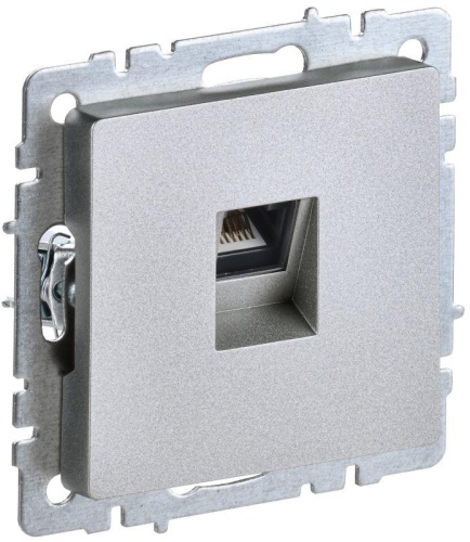BRITE Розетка компьютерная RJ45 кат.5E РК10-БрА алюминий | код BR-K10-1-K47 | IEK