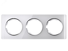 Рамка 3-м Garda горизонт. стеклянная бел. 2E52301300 | код. 2234926 | OneKeyElectro