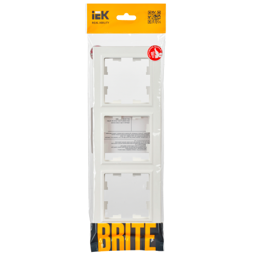 BRITE Рамка 3-местная РУ-3-БрБ белый | код BR-M32-K01 | IEK фото 2