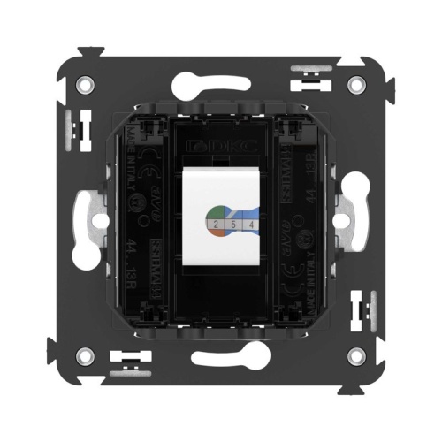 Avanti Компьютерная розетка RJ-45 без шторки в стену, кат.5е одинарная, Черный квадрат | код 4402663 | DKC фото 4