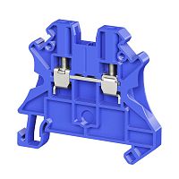 Клемма проходная, винтовой зажим, 2 точки подключения, 2.5 кв.мм, синяя | код TUR-2.5R-BU | DKC