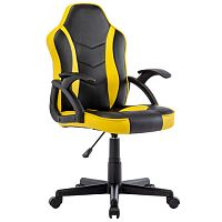 Кресло компьютерное BRABIX Shark GM-203 , экокожа, черное/желтое, 532514 | код 532514 | BRABIX