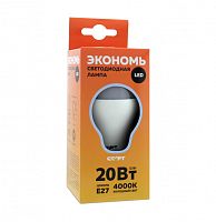 Лампа светодиодная СТАРТ ECO LEDGLSE27 20Вт 4000К холодный Форма - груша. Холодный белый свет. 20Вт, аналог лампы накаливания на 125Вт. Е27.Световой поток 1600Лм. | код 4680024812122 | СТАРТ