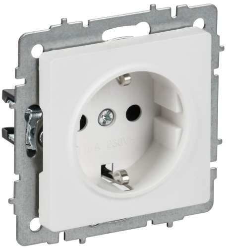 BRITE Розетка 1-местная с заземлением с защитными шторками 16А РС14-1-0-БрАБ арктический белый IEK | код BR-R14-16-K91 | IEK BRITE Розетка 1-местная с заземлением с защитными шторками 16А РС14-1-0-БрАБ арктический белый IEK | код BR-R14-16-K91 | IEK