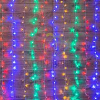 Гирлянда "Светодиодный Дождь" 2.5x2м свечение с динамикой 300LED мультиколор 230В провод прозр. | код 235-059 | Neon-Night