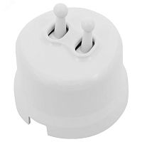 Выключатель 2-кл., пластик, цвет Белый (тумблерный) | код B1-232-21 | Bironi