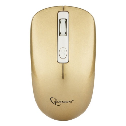 Мышь беспроводная Gembird MUSW-400-G, 2.4ГГц, розовый/золотой, бесшумный клик, 3 кнопки+колесо-кнопка, 1600 DPI, батарейки в комплекте, блистер | код MUSW-400-G | Gembird