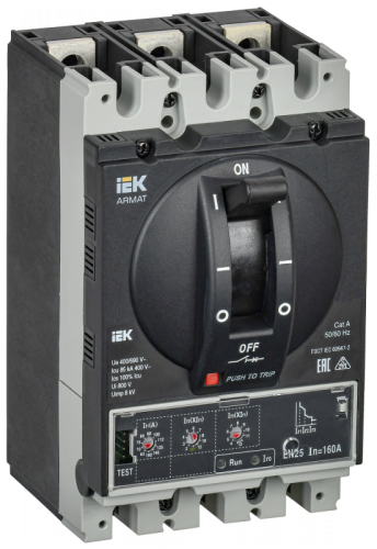 ARMAT Авт. выкл. лит. корпус 3P D 85кА 160А эл. станд. IEK | код AR-MCCB-3D-085-0160A-ELSC | IEK