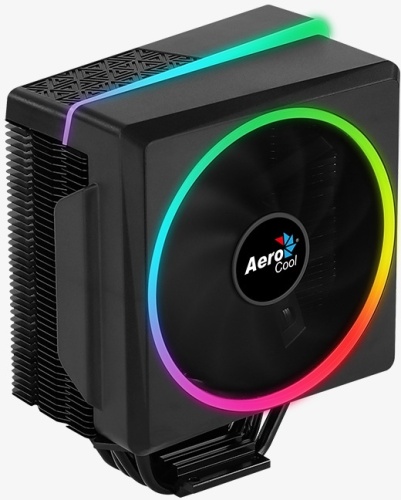 Устройство охлаждения(кулер) Aerocool Cylon 4 ARGB Soc-AM5/AM4/1151/1200/2066/1700 черный 4-pin 14-26dB Al+Cu 145W 550gr Ret (CYLON 4 ARGB PWM 4P) | код 1170751 | AEROCOOL