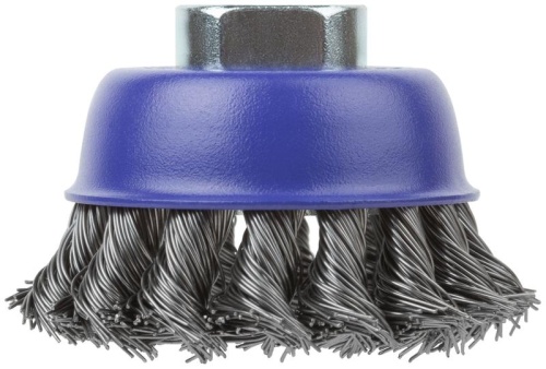 Щетка для УШМ, М14, Чашка, крученая витая проволока 0,5 мм, 65 мм, блистер, Profi | код 82-897 | FIT фото 2