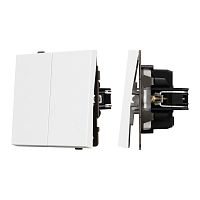 Механизм выключателя двухклавишный непроходной SWT-TENDO-MK02-PL-WH 230В 10А Arlight 054058