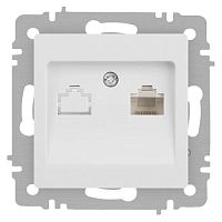 Розетка компьютерная 1-м СП Accent 6-303-01М RJ45 IP20 бел. матов. Intro Б0063625