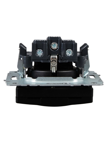 BRITE Розетка 1-местная с заземлением с защитными шторками и крышкой 16А IP20 РСбш10-3-БрЧ черный | код BR-R16-16-K02 | IEK фото 3