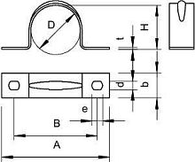 Скоба крепежная металлическая двухлапковая 40мм | код 1018396 | OBO Bettermann