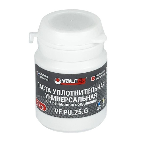 Паста уплотнительная универсальная 25г (вода. газ) (150) | код VF.PU.25.G | VALFEX