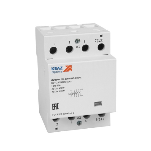 Контактор модульный OptiDin MK-100-6311-110AC | код 321184 | КЭАЗ