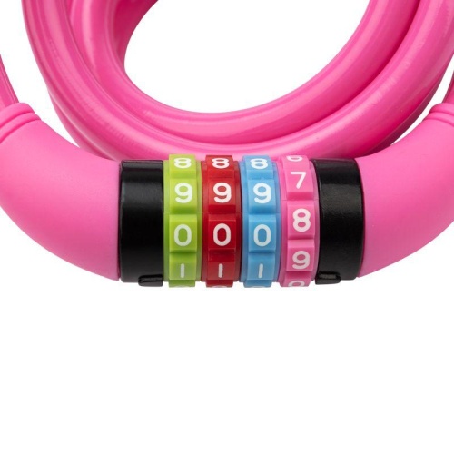 Замок тросовый кодовый взломостойкий для велосипедов и колясок 150 см розовый | код 79-0214 | REXANT Замок тросовый кодовый взломостойкий для велосипедов и колясок 150 см розовый | код 79-0214 | REXANT