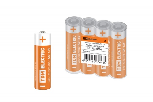 Элемент питания LR6 AA Alkaline 1,5V SR-4 TDM | код SQ1702-0034 | TDM