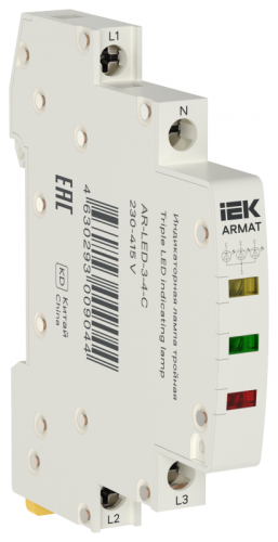 ARMAT Лампа инд. тройная LED 230-415В AC 1 ж/з/кр IEK | код AR-LED-3-4-C | IEK