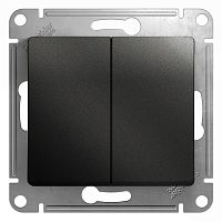 Выключатель 2-клавишный GLOSSA, скрытый монтаж, антрацит | код. GSL000751 | Schneider Electric