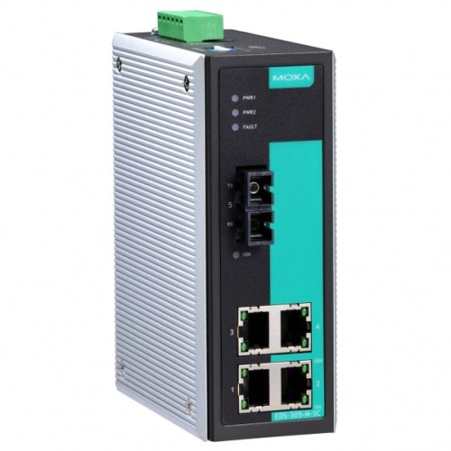 Коммутатор EDS-305-M-SC-T Ethernet switch,with 4 10/100 BaseTx ports,1 multi mode 100Fx,t:-40/+75C | код 00-01143365 | MOXA