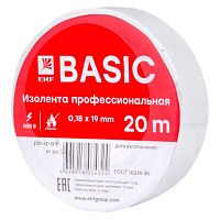 Изолента, класс А (профессиональная), 0.18х19мм, 20 метров, белая Simple | код. plc-iz-a-w | EKF