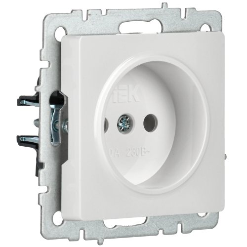 BRITE Розетка 1-местная без заземления без защитных шторок 10А РС10-1-0-БрБ белый | код BR-R10-10-K01 | IEK фото 4