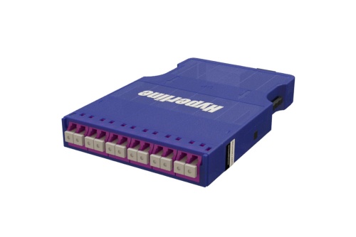 Кассета для оптических претерминированных решений 6 дуплексных портов LC/PC для многомодового кабеля синий корпус/маджента порты | код 236813 | Hyperline