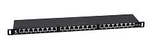 Cabeus PLHD-24-Cat.6a-SH-Dual-0,5U Патч-панель высокой плотности 19 (0,5U), 24 порта RJ-45, категория 6а, полностью экранированная, Dual IDC | код 9652c | Cabeus