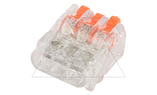 Клемма 61 325 FL универсальная, 3 контакта 0,2...2,5мм?, 24А, 450V, (уп. 5шт), поликарбонат | код 2054532 | OBO Bettermann