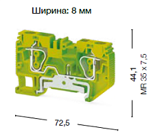 337 210, Пружинная клемма серии SRD 6T (Желто-Зеленый) Земля | код 0.0.0.3.37210 | KLEMSAN