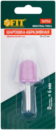 Шарошка абразивная (по металлу), хвостовик 6 мм, цилиндр с закругленнием 20x25 мм | код 36956 | FIT фото 3 Шарошка абразивная (по металлу), хвостовик 6 мм, цилиндр с закругленнием 20x25 мм | код 36956 | FIT фото 3