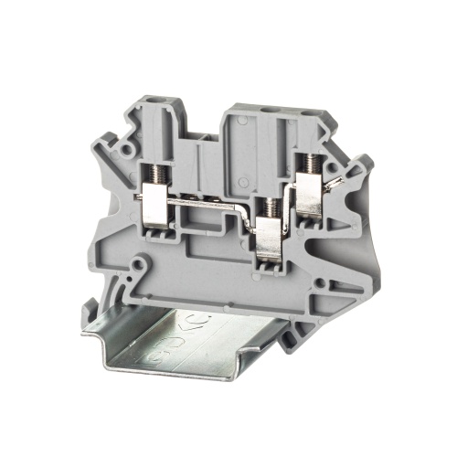 Клемма проходная , винтовой зажим, 3 точки подключения, 2.5 кв.мм, серая | код TUR-2.5-TWIN | DKC Клемма проходная , винтовой зажим, 3 точки подключения, 2.5 кв.мм, серая | код TUR-2.5-TWIN | DKC