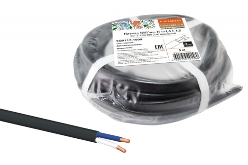 Провод ВВГмб-П нг(А)-LS 2х1.5 220/380 (бухта 90м) Народный ТРТС | код SQ0117-1617 | РЭМЗ ТМ