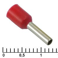 Наконечник втулочный изолированный RUICHI DN01508, 1.7x8 мм, 1.5 мм?, красный | код 58677 | Ruichi