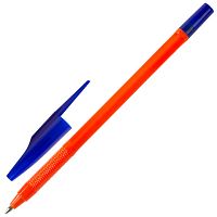 Ручка шариковая масляная STAFF Flare, СИНЯЯ, корпус оранжевый, узел 1 мм, линия письма 0,7 мм, 142679 | код 142679 | STAFF