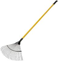 Грабли веерные проволочные с желтым металлизированным черенком, 22 зуба | код 76945 | РОС